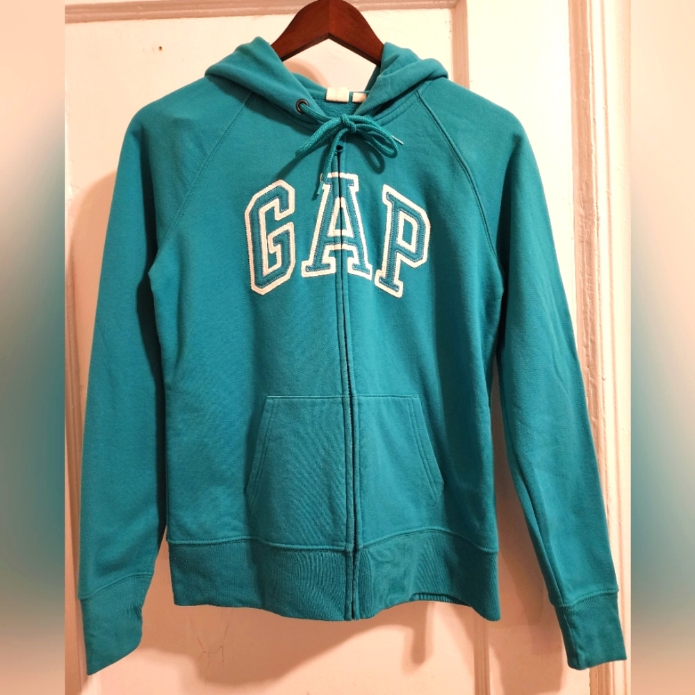 Gap Zip-Up Hoodie Teal Women's Small